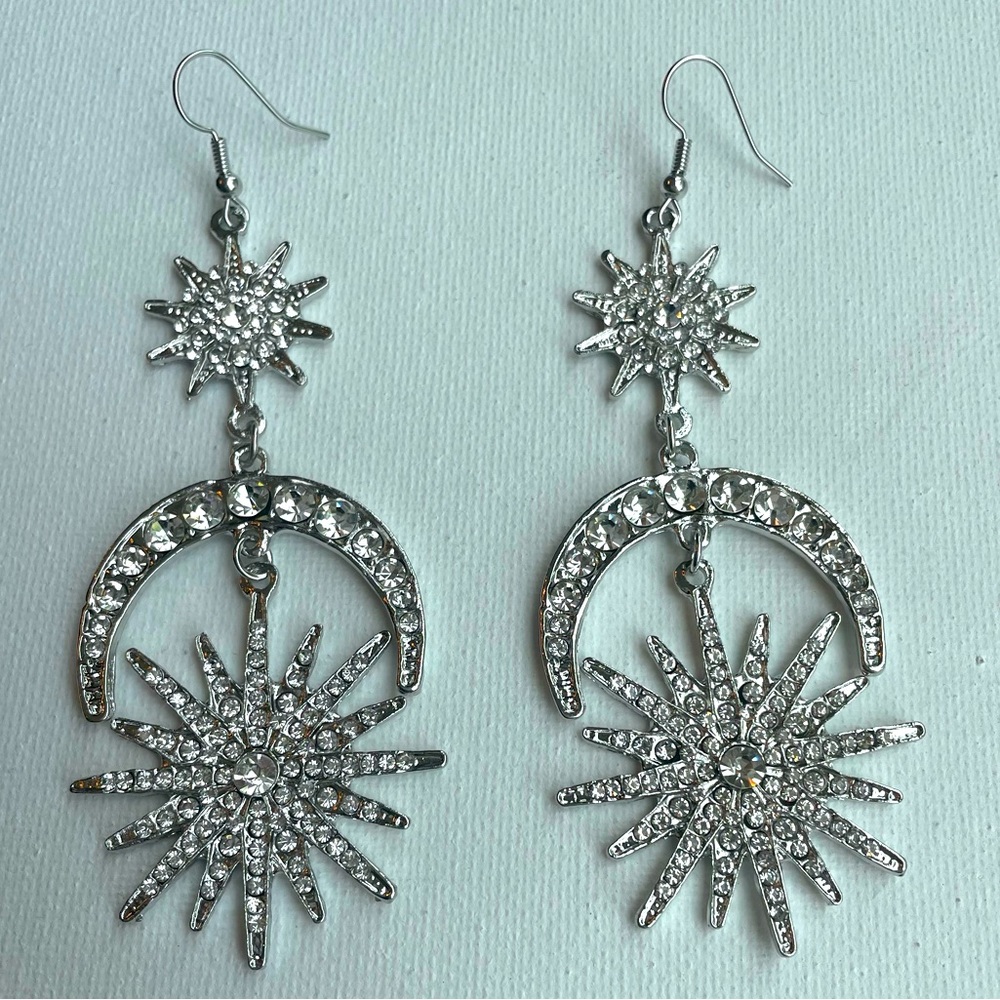 Silver Fp Celestial Statement Earrings - image 4